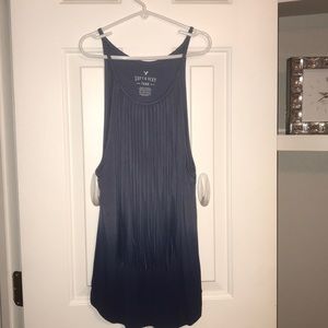Navy ombré tassle tank top